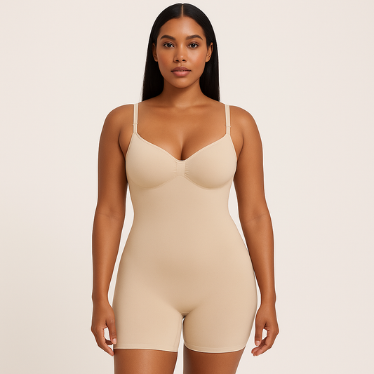 Naadloze Shapewear Bodysuit licht beige